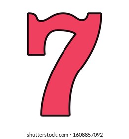 seven number figure isolated icon vector illustration design