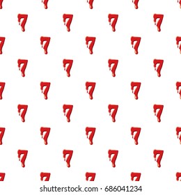 Seven number isolated on white background. Red bloody seven number vector illustration