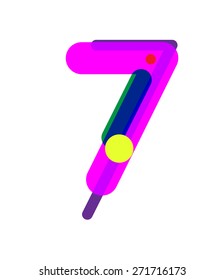 Seven Number Symbol. Vector Illustration