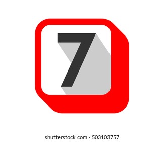 seven number typography typeset logotype numeral numeric nominal image vector icon