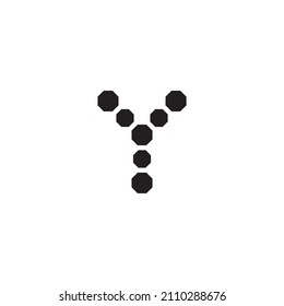 seven octagon letter Y simple symbol vector logo