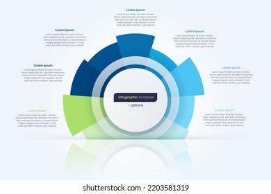 Seven option circle infographic design template. Vector illustration.