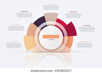 Seven option circle infographic diagram. Vector illustration.