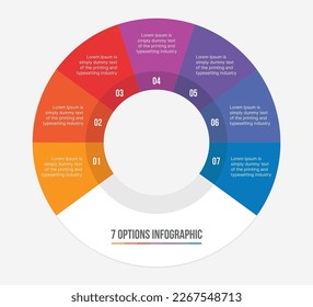 Seven Options Circle Infographic Template Design