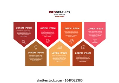 Seven options infographics design template