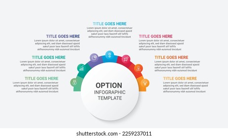 Seven Options, Weekly Timeline Circle Infographic Template Design