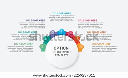 Seven Options, Weekly Timeline Circle Infographic Template Design