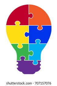 Seven Part Puzzle Light Bulb