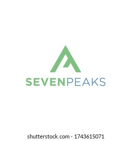 seven and peak logo concept. minimalist, simple logo design