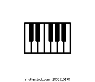 Seven piano or electronic keyboard keys line art vector icon for music apps and websites