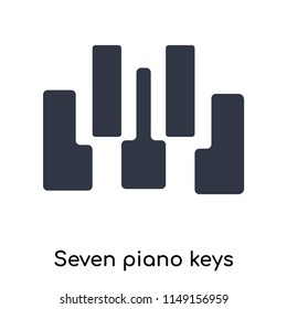 Seven piano keys icon vector isolated on white background for your web and mobile app design, Seven piano keys logo concept