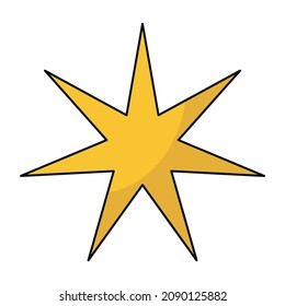 A seven point nordic Christmas star. Warm light, Christmas, cosy atmosphere. Advent time. Vector illustration