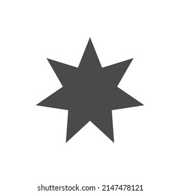 Seven pointed star. Simple icon.
