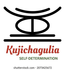 Seven principles of Kwanzaa - Day 2 - Kujichagulia - Self-Determination. Traditional symbols of Kwanzaa - African American heritage holiday celebration. Vector illustration on isolated on white