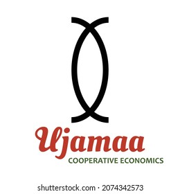 Seven principles of Kwanzaa - Day 4 - Ujamaa - Cooperative Economics. Traditional symbols of Kwanzaa - African American heritage holiday celebration. Vector illustration isolated on white background