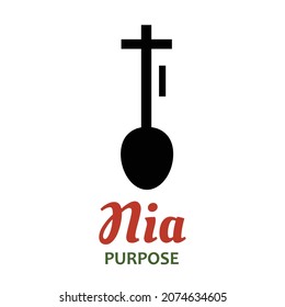 Seven principles of Kwanzaa - Day 5 -  Nia - Purpose. Traditional symbols of Kwanzaa - African American heritage holiday celebration. Vector illustration isolated on white background.