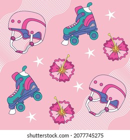 seven roller skate set icons