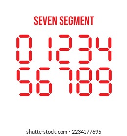 Seven Segment Digital Number vector design in flat art style asset ready to use and editable free for content alarm 