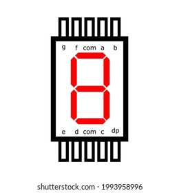 Seven segment display common cathoda vector electrical components