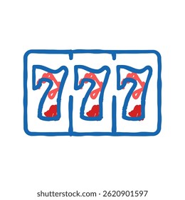 seven slot game doodle icon sketch vector. seven slot game sign. isolated symbol illustration