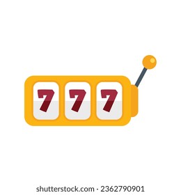 Seven slot machine icon flat vector. Win fortune. Casino jackpot isolated