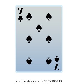 seven of spades card icon cartoon vector illustration graphic design