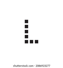 7 letras cuadradas L símbolo simple vector