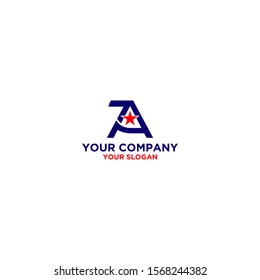 Seven A Star Logo Design Vector