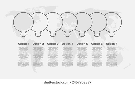 Seven steps puzzle line infographic. Business, idea, flow concept. Template for 7 options, parts, processes. Jigsaw info graphic. Can be used for process, presentation, layout, banner, graph