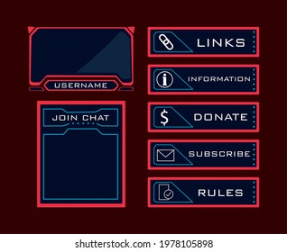 seven streaming templates set icons