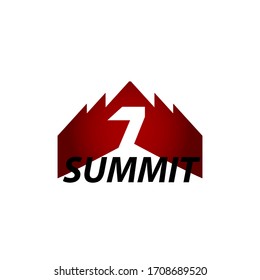 Seven Summit Logo Vector Template Design Illustration