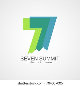 Seven Summit Logo Vector Template Design