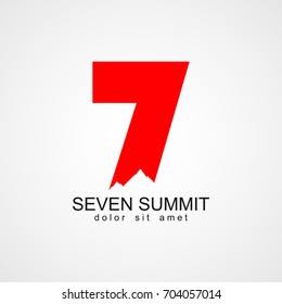 Seven Summit Logo Vector Template Design