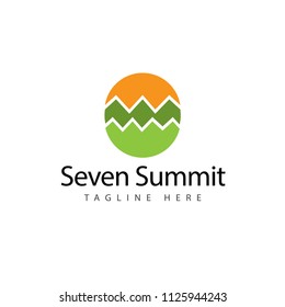 Seven Summit Vector Template Design Illustration