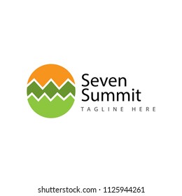 Seven Summit Vector Template Design Illustration