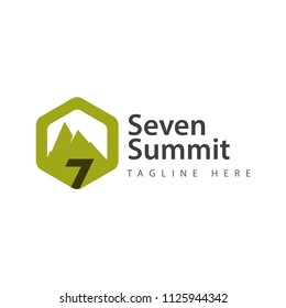 Seven Summit Vector Template Design Illustration