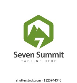 Seven Summit Vector Template Design Illustration