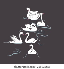 Seven swans