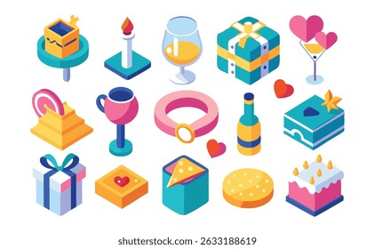 seven teen Vector illustrations festive collection