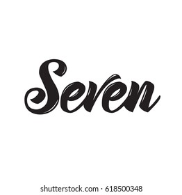 Seven Text Design Vector Calligraphy Typography Stock Vector (Royalty ...