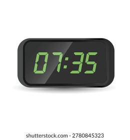 Seven Thirty Five Digital Clock Icon Flat Vector Design Illustration