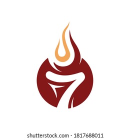 seven torch logo or icon