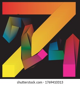 Seven Two Four, the numbers 724 in a colorful geometric vector