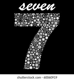 SEVEN. Vector floral illustration.