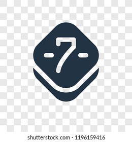 Seven vector icon isolated on transparent background, Seven transparency logo concept