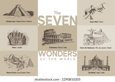 7 Wonders of the World, Travel Posters, Poster Set, Art Download, Digital  Prints, Colosseum, Petra, Printable Art, Travel Prints, Diy Decor 