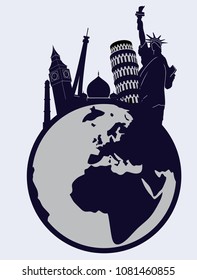 seven Wonders of the World silhouette