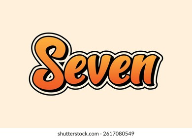 'seven' word text effect design