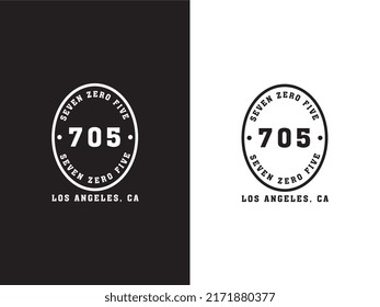 Seven Zero Five, Los Angeles Black and White T-shirt Design