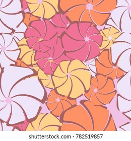 Seven-petalled abstract flowers. Seamless pattern. Fashionable camouflage.